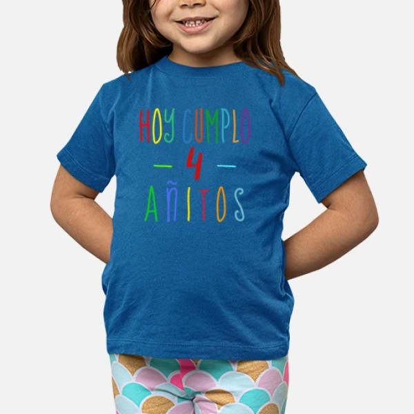 Camiseta 4 cumpleau00f1os niu00f1o o niu00f1a