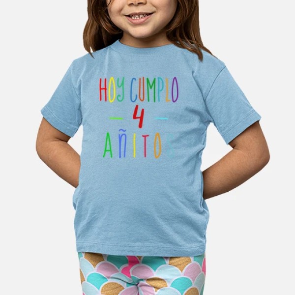 Camiseta 4 cumpleau00f1os niu00f1o o niu00f1a