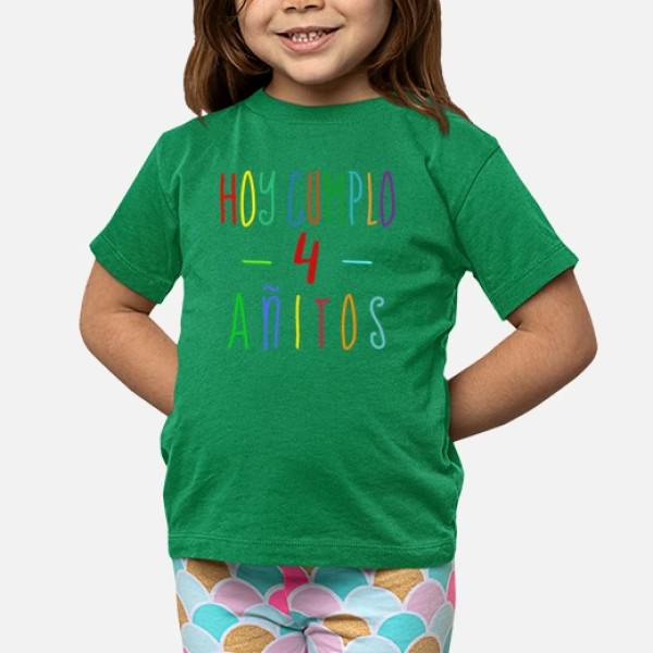 Camiseta 4 cumpleau00f1os niu00f1o o niu00f1a