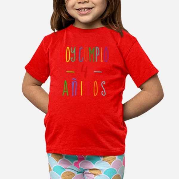 Camiseta 4 cumpleau00f1os niu00f1o o niu00f1a