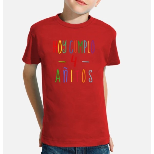 Camiseta 4 cumpleau00f1os niu00f1o o niu00f1a