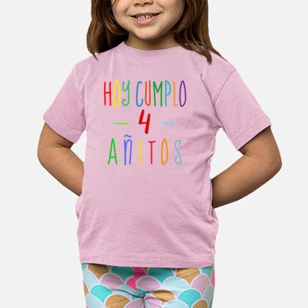 Camiseta 4 cumpleau00f1os niu00f1o o niu00f1a