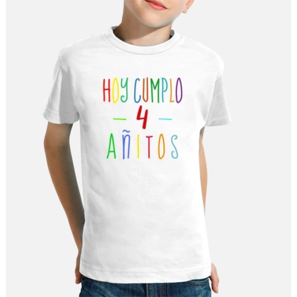 Camiseta 4 cumpleau00f1os niu00f1o o niu00f1a