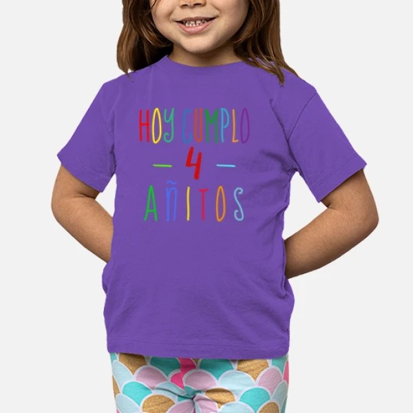 Camiseta 4 cumpleau00f1os niu00f1o o niu00f1a