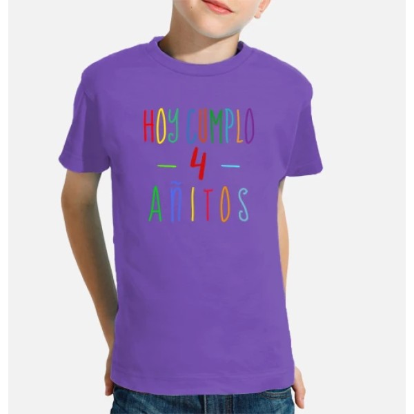 Camiseta 4 cumpleau00f1os niu00f1o o niu00f1a