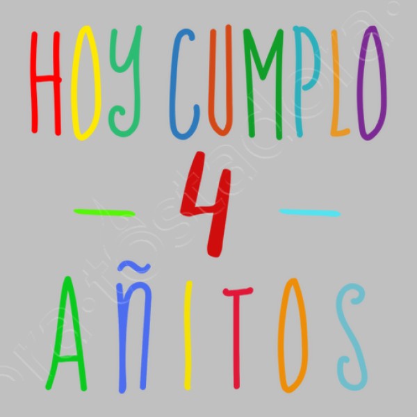 Camiseta 4 cumpleau00f1os niu00f1o o niu00f1a