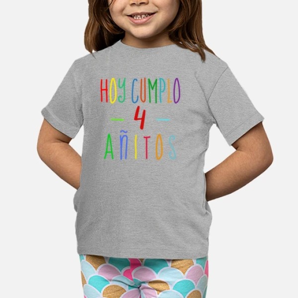 Camiseta 4 cumpleau00f1os niu00f1o o niu00f1a