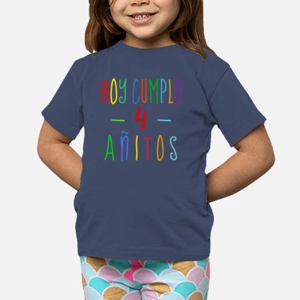 Camiseta 4 cumpleau00f1os niu00f1o o niu00f1a