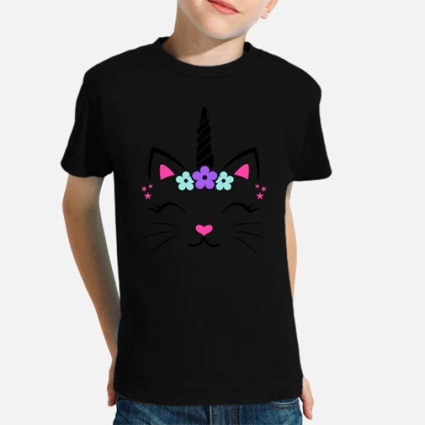 Camiseta Gata Unicornio Fantasu00eda Divertidas Graciosa Infantiles Animales