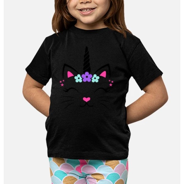 Camiseta Gata Unicornio Fantasu00eda Divertidas Graciosa Infantiles Animales