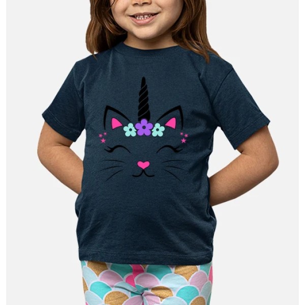 Camiseta Gata Unicornio Fantasu00eda Divertidas Graciosa Infantiles Animales