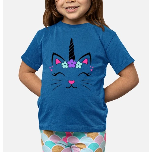 Camiseta Gata Unicornio Fantasu00eda Divertidas Graciosa Infantiles Animales