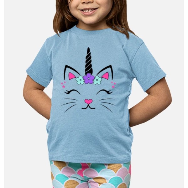 Camiseta Gata Unicornio Fantasu00eda Divertidas Graciosa Infantiles Animales