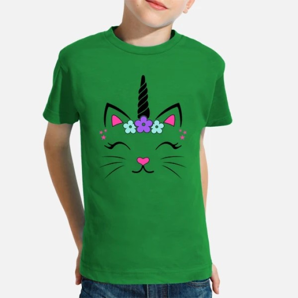 Camiseta Gata Unicornio Fantasu00eda Divertidas Graciosa Infantiles Animales