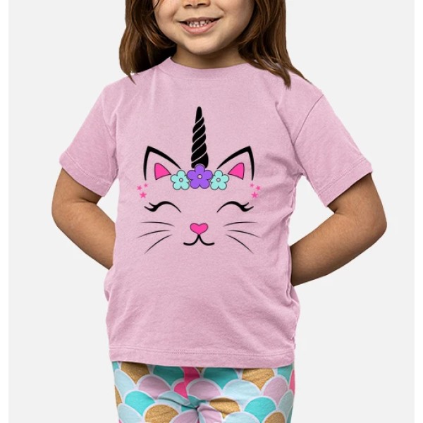 Camiseta Gata Unicornio Fantasu00eda Divertidas Graciosa Infantiles Animales