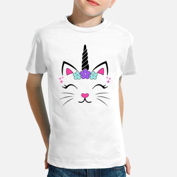 Camiseta Gata Unicornio Fantasu00eda Divertidas Graciosa Infantiles Animales