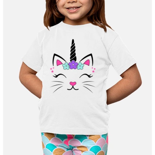 Camiseta Gata Unicornio Fantasu00eda Divertidas Graciosa Infantiles Animales