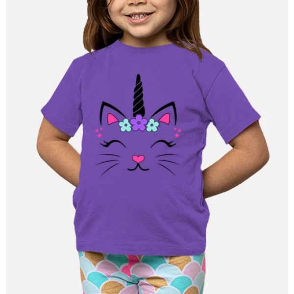 Camiseta Gata Unicornio Fantasu00eda Divertidas Graciosa Infantiles Animales