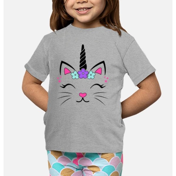Camiseta Gata Unicornio Fantasu00eda Divertidas Graciosa Infantiles Animales