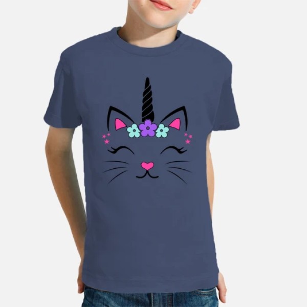 Camiseta Gata Unicornio Fantasu00eda Divertidas Graciosa Infantiles Animales