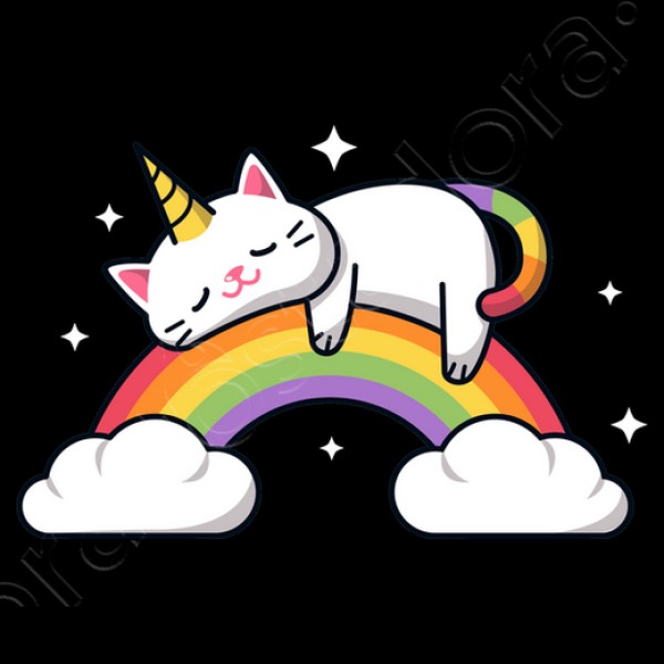 gato unicornio tomando una siesta