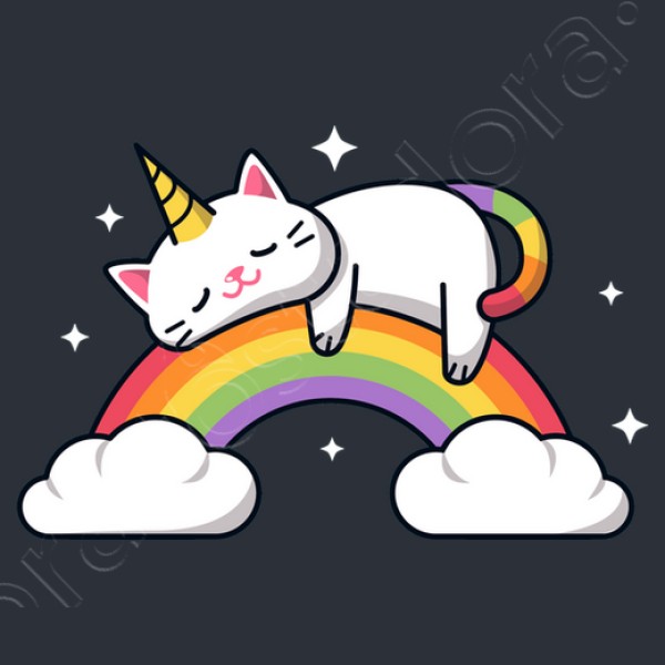 gato unicornio tomando una siesta