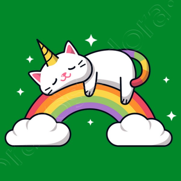 gato unicornio tomando una siesta