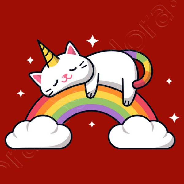 gato unicornio tomando una siesta