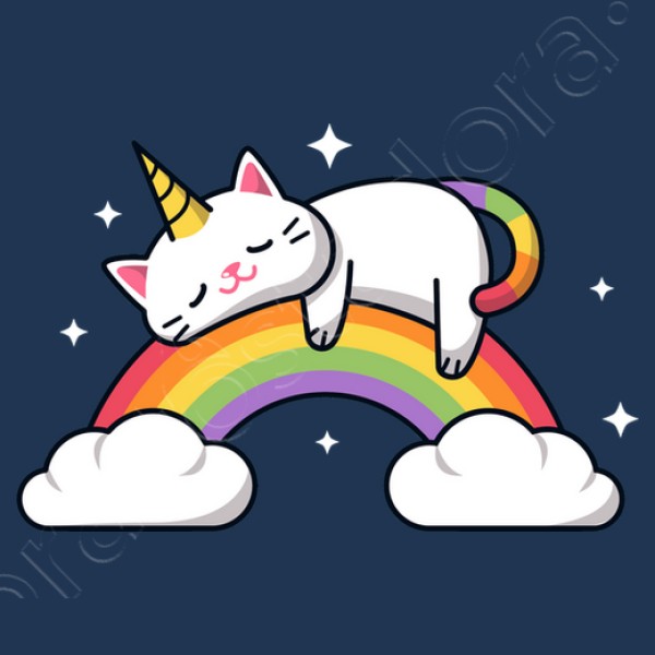 gato unicornio tomando una siesta