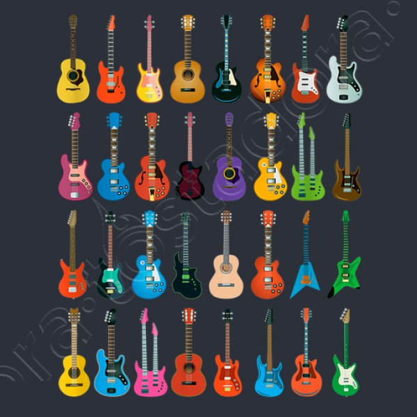 Colecciu00f3n De Guitarras Guitarrista Mu00fasica Rock Heavy Metal