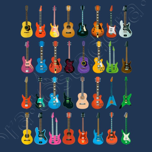 Colecciu00f3n De Guitarras Guitarrista Mu00fasica Rock Heavy Metal