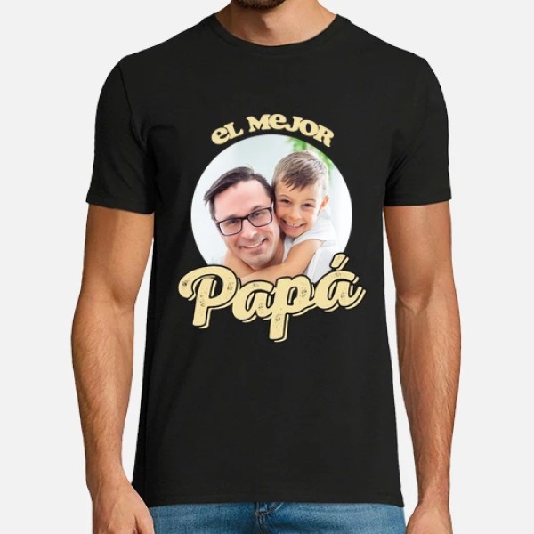 camiseta el mejor papu00e1 foto personalizable regalos du00eda del padre personalizados