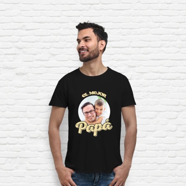 camiseta el mejor papu00e1 foto personalizable regalos du00eda del padre personalizados