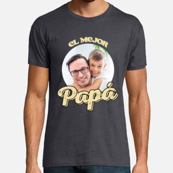 camiseta el mejor papu00e1 foto personalizable regalos du00eda del padre personalizados