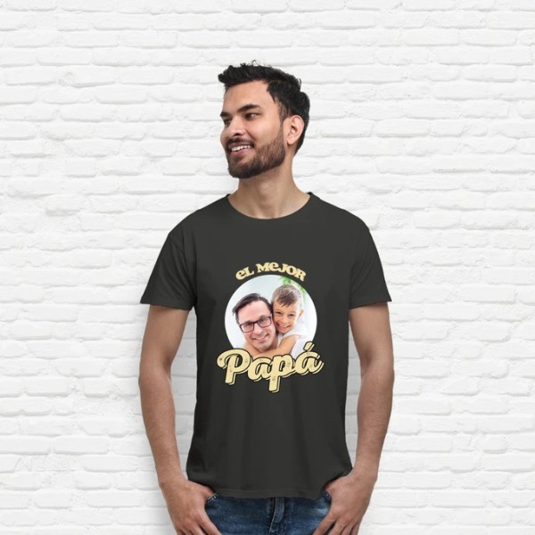 camiseta el mejor papu00e1 foto personalizable regalos du00eda del padre personalizados