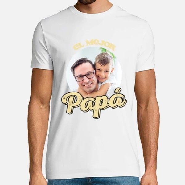 camiseta el mejor papu00e1 foto personalizable regalos du00eda del padre personalizados