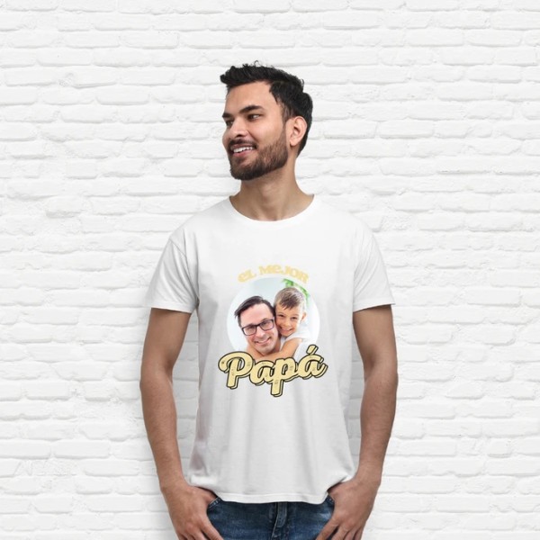 camiseta el mejor papu00e1 foto personalizable regalos du00eda del padre personalizados