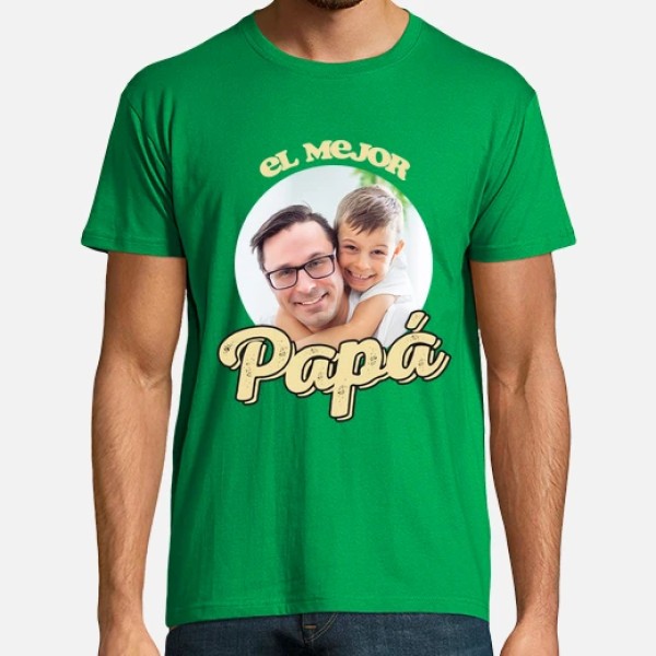 camiseta el mejor papu00e1 foto personalizable regalos du00eda del padre personalizados