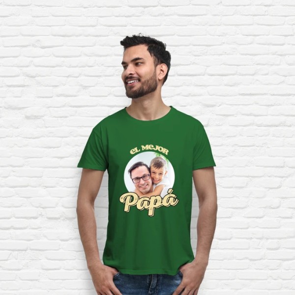 camiseta el mejor papu00e1 foto personalizable regalos du00eda del padre personalizados