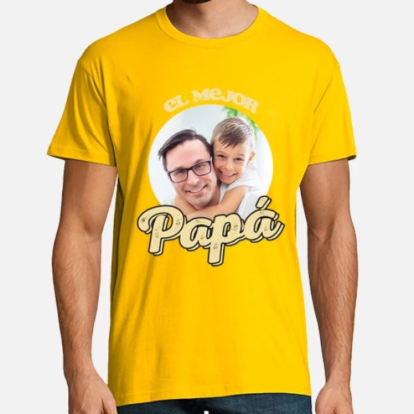 camiseta el mejor papu00e1 foto personalizable regalos du00eda del padre personalizados