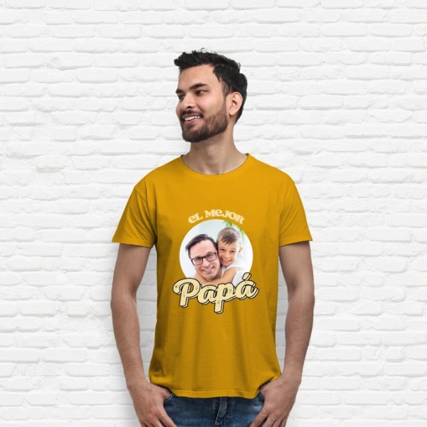 camiseta el mejor papu00e1 foto personalizable regalos du00eda del padre personalizados