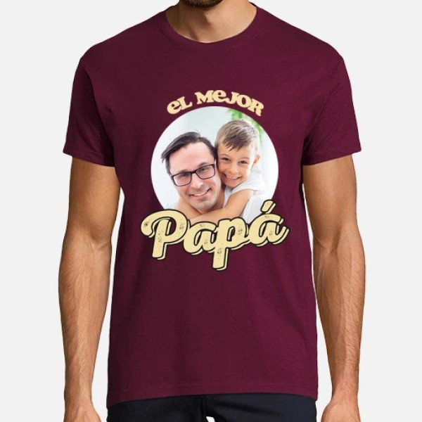 camiseta el mejor papu00e1 foto personalizable regalos du00eda del padre personalizados