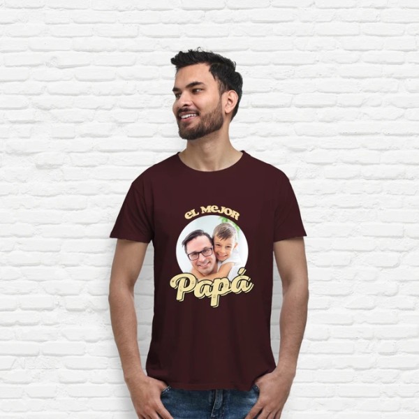 camiseta el mejor papu00e1 foto personalizable regalos du00eda del padre personalizados