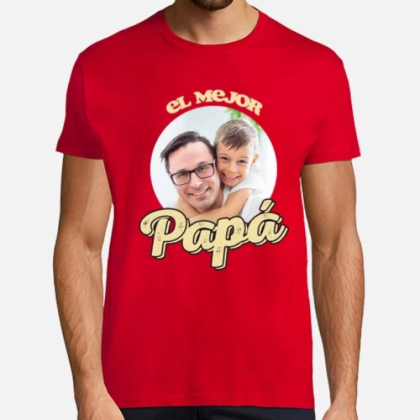 camiseta el mejor papu00e1 foto personalizable regalos du00eda del padre personalizados