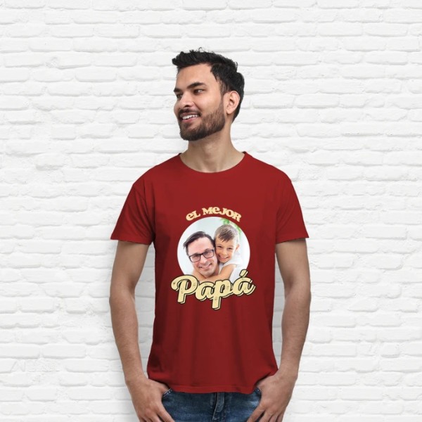 camiseta el mejor papu00e1 foto personalizable regalos du00eda del padre personalizados