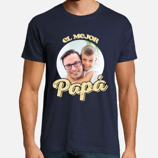 camiseta el mejor papu00e1 foto personalizable regalos du00eda del padre personalizados