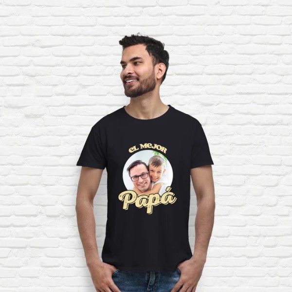 camiseta el mejor papu00e1 foto personalizable regalos du00eda del padre personalizados