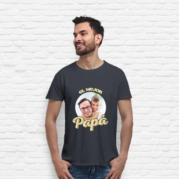 camiseta el mejor papu00e1 foto personalizable regalos du00eda del padre personalizados