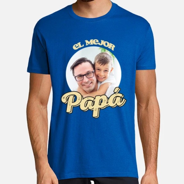 camiseta el mejor papu00e1 foto personalizable regalos du00eda del padre personalizados
