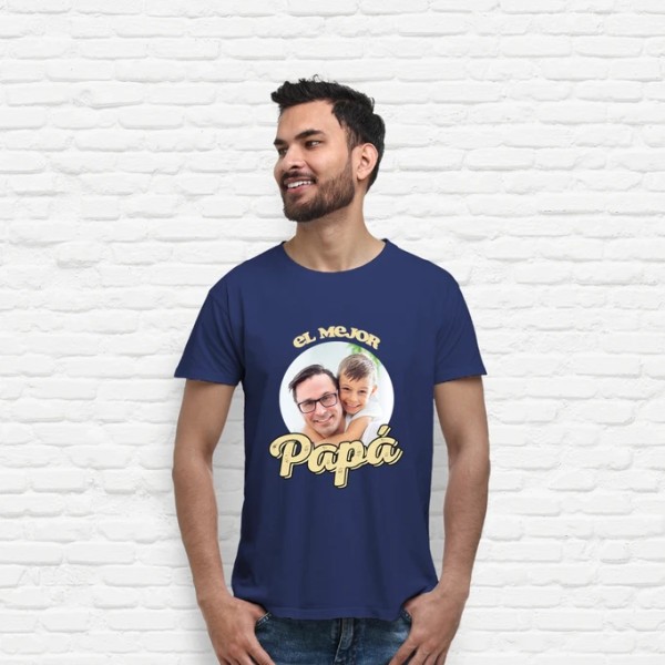 camiseta el mejor papu00e1 foto personalizable regalos du00eda del padre personalizados